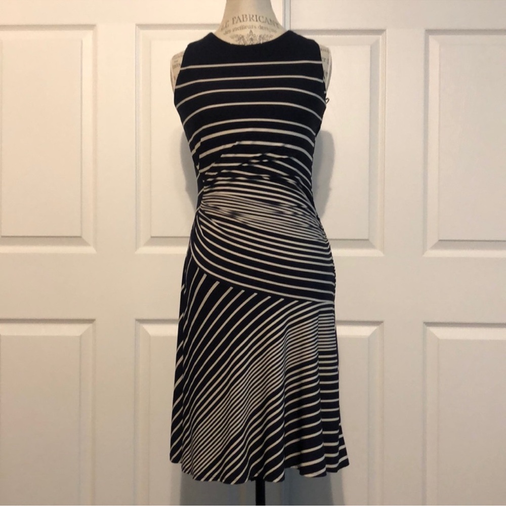 Striped Navy and White Dress